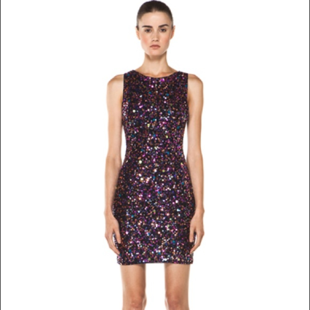 Alice and Olivia Mona Mini Sequin Dress 0-2 NYE